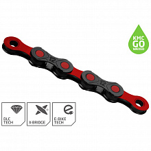 Цепь 12ск KMC DLC Waxed (black-red)