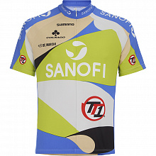 Веломайка короткий рукав De Marchi Team Sanofi TT1 Replica Jersey Short Zip (white-blue)